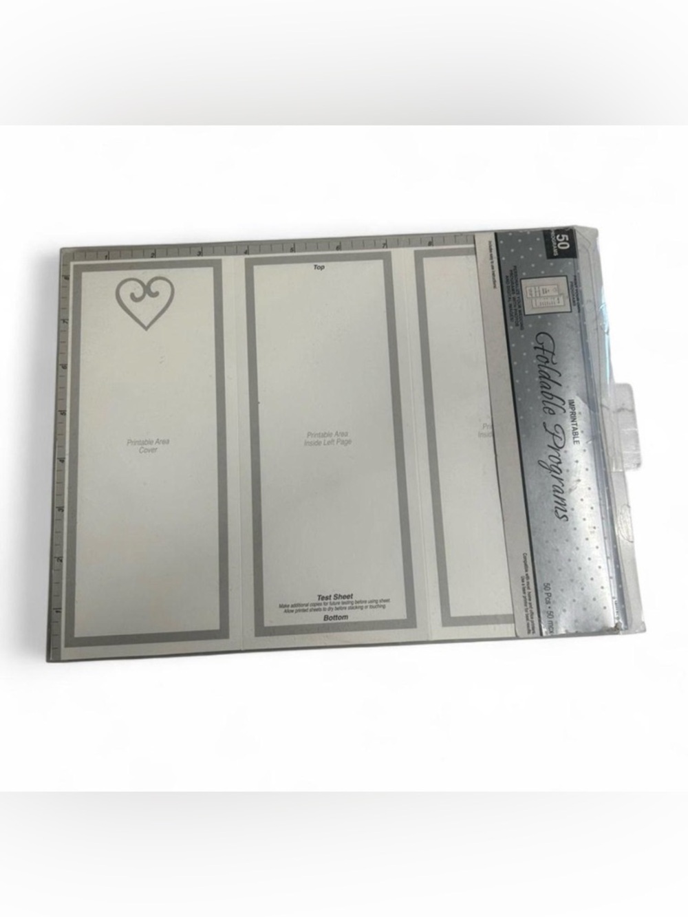 NWT 50 Printable Foldable Programs Template - Gray Accent